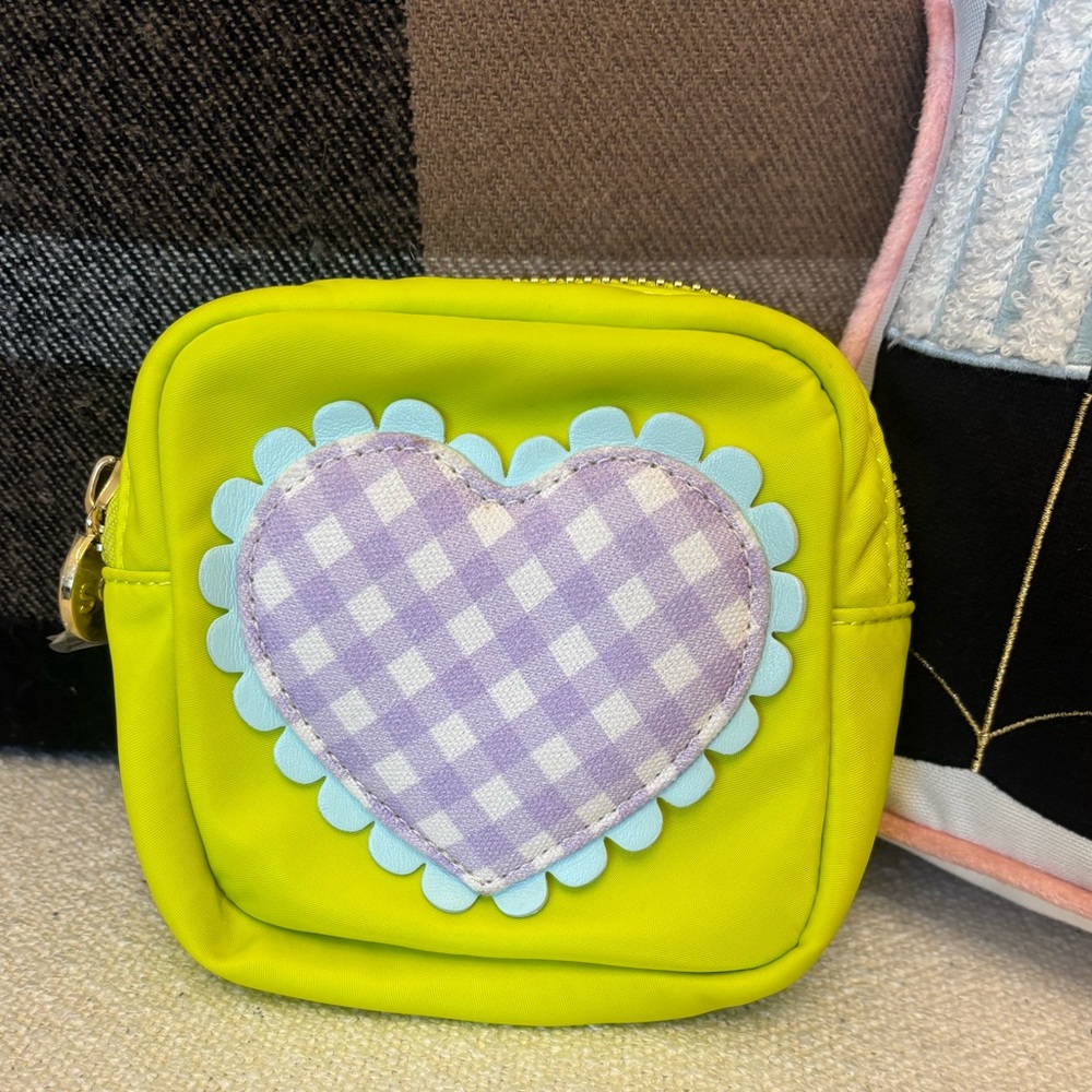 Stoney Clover Lane Mini Pouch in Line with Heart Patch